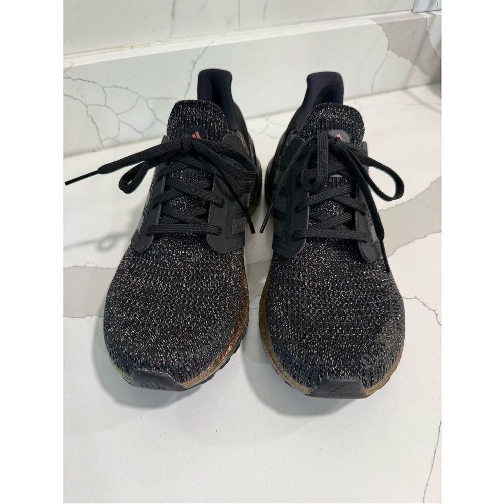adidas Ultraboost Running Shoe in Black with Iridescent Rose-Gold Midsole - Picture 4 of 11